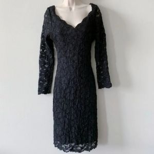 Malloy Black Vintage fitted Lace Dress